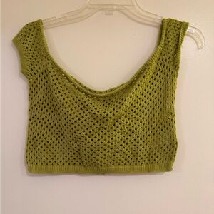 PrettyLittleThing Olive Knit Crop Top